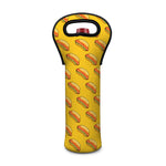 Colorful Hot Dog Pattern Print Single Neoprene Wine Tote