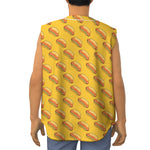 Colorful Hot Dog Pattern Print Sleeveless Baseball Jersey