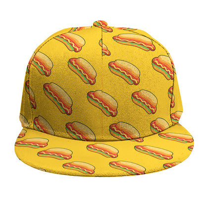 Colorful Hot Dog Pattern Print Snapback Cap