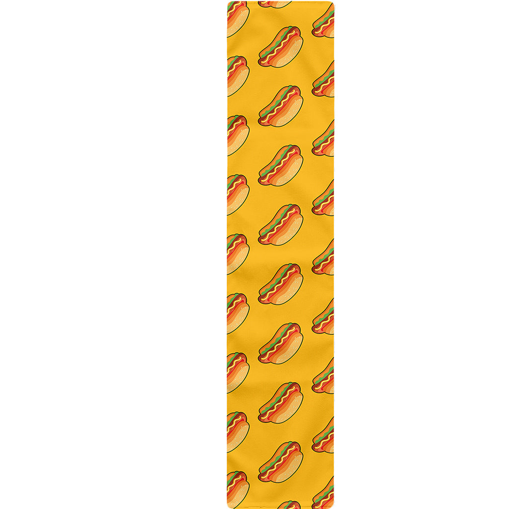 Colorful Hot Dog Pattern Print Table Runner