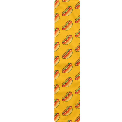 Colorful Hot Dog Pattern Print Table Runner