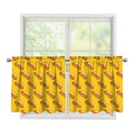 Colorful Hot Dog Pattern Print Tier Curtains