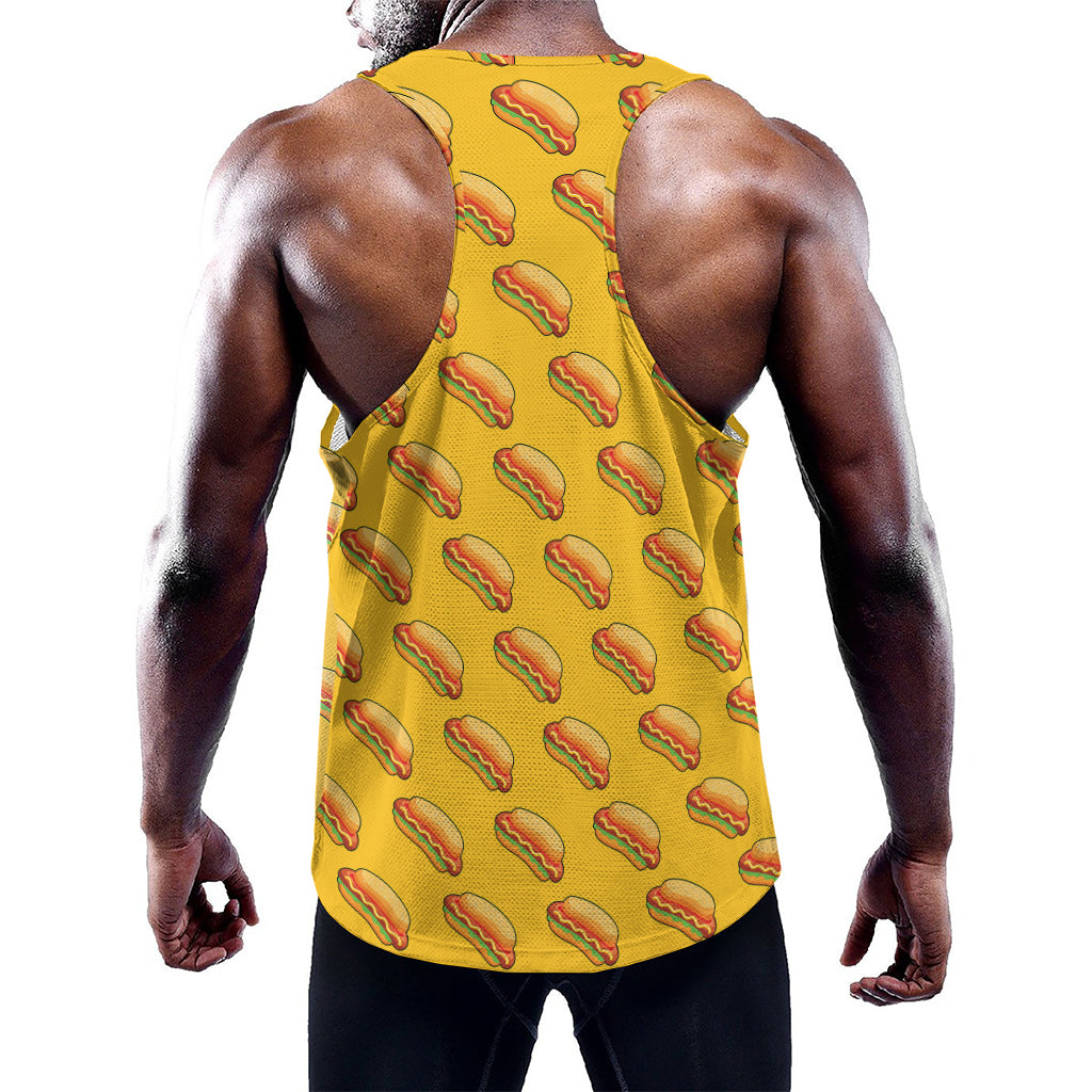 Colorful Hot Dog Pattern Print Training Tank Top