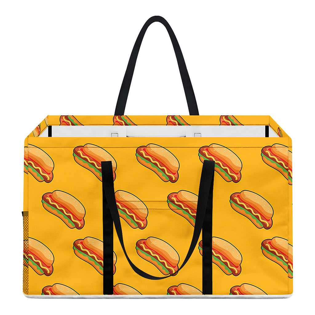 Colorful Hot Dog Pattern Print Utility Tote Bag