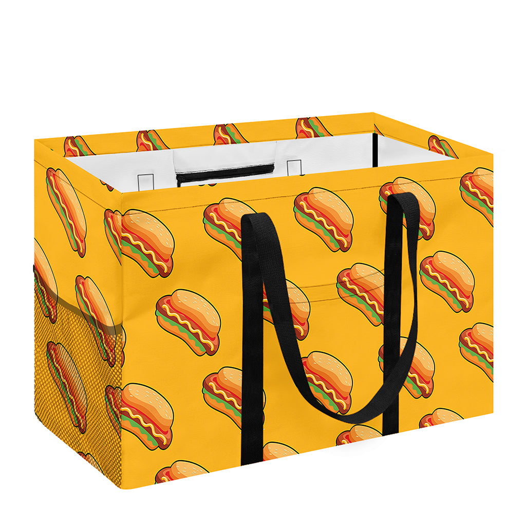 Colorful Hot Dog Pattern Print Utility Tote Bag