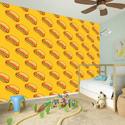 Colorful Hot Dog Pattern Print Wall Sticker