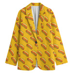 Colorful Hot Dog Pattern Print Women's Blazer