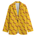 Colorful Hot Dog Pattern Print Women's Cotton Blazer