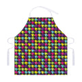 Colorful Houndstooth Pattern Print Adjustable Apron