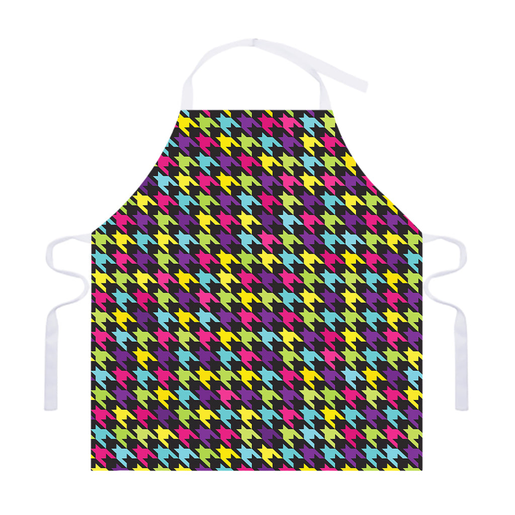 Colorful Houndstooth Pattern Print Adjustable Apron