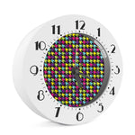 Colorful Houndstooth Pattern Print Alarm Clock