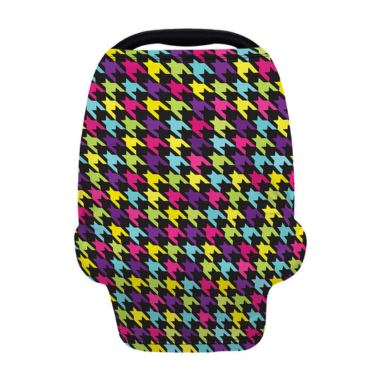 Colorful Houndstooth Pattern Print Baby Seat Cover