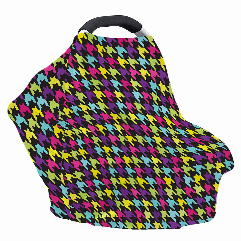 Colorful Houndstooth Pattern Print Baby Seat Cover