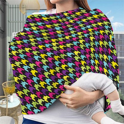 Colorful Houndstooth Pattern Print Baby Seat Cover