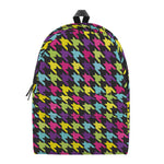 Colorful Houndstooth Pattern Print Backpack