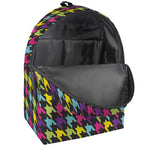 Colorful Houndstooth Pattern Print Backpack