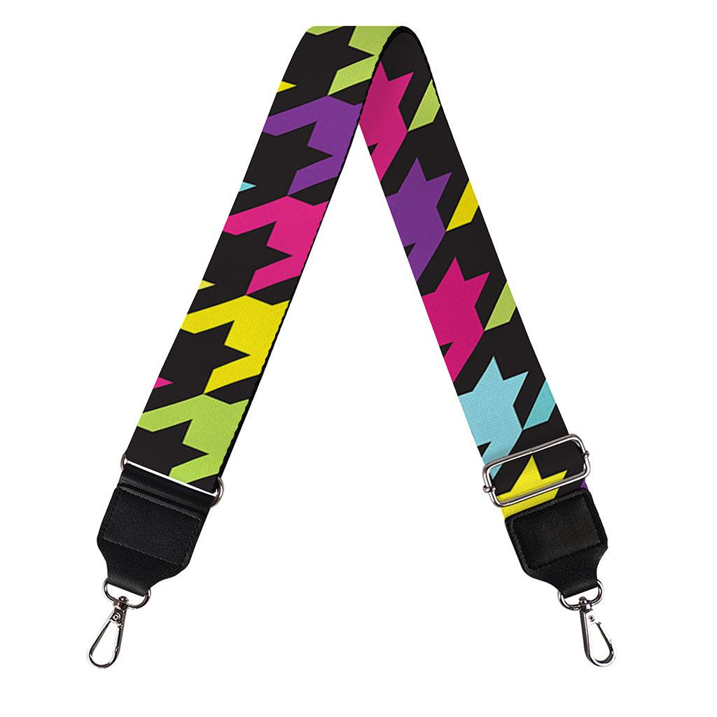 Colorful Houndstooth Pattern Print Bag Strap