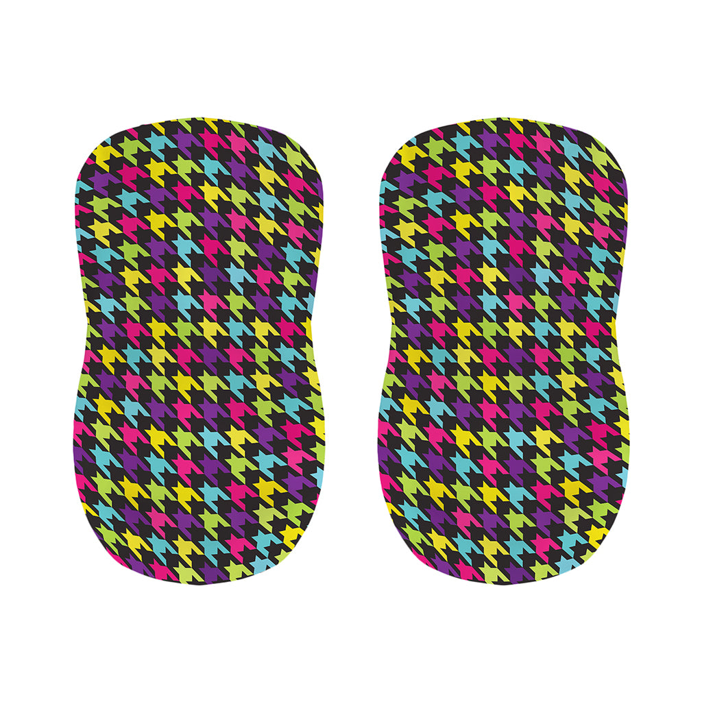 Colorful Houndstooth Pattern Print Bar Stool Covers