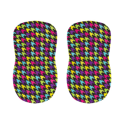 Colorful Houndstooth Pattern Print Bar Stool Covers