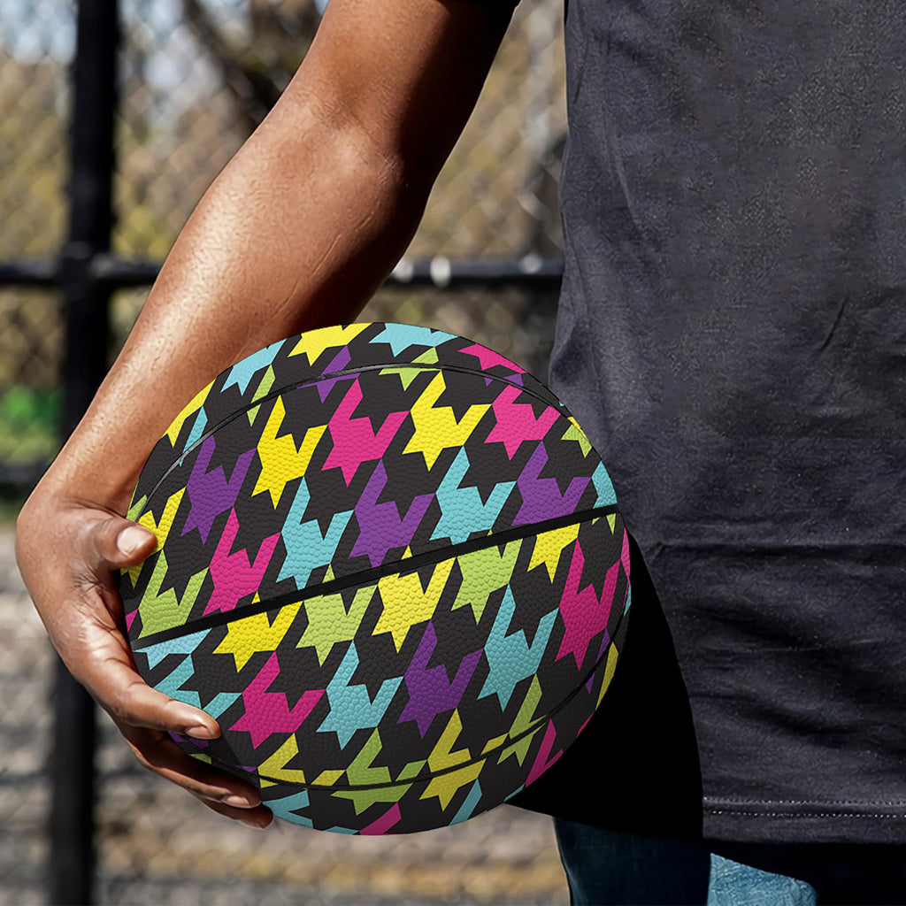Colorful Houndstooth Pattern Print Basketball