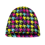 Colorful Houndstooth Pattern Print Beanie