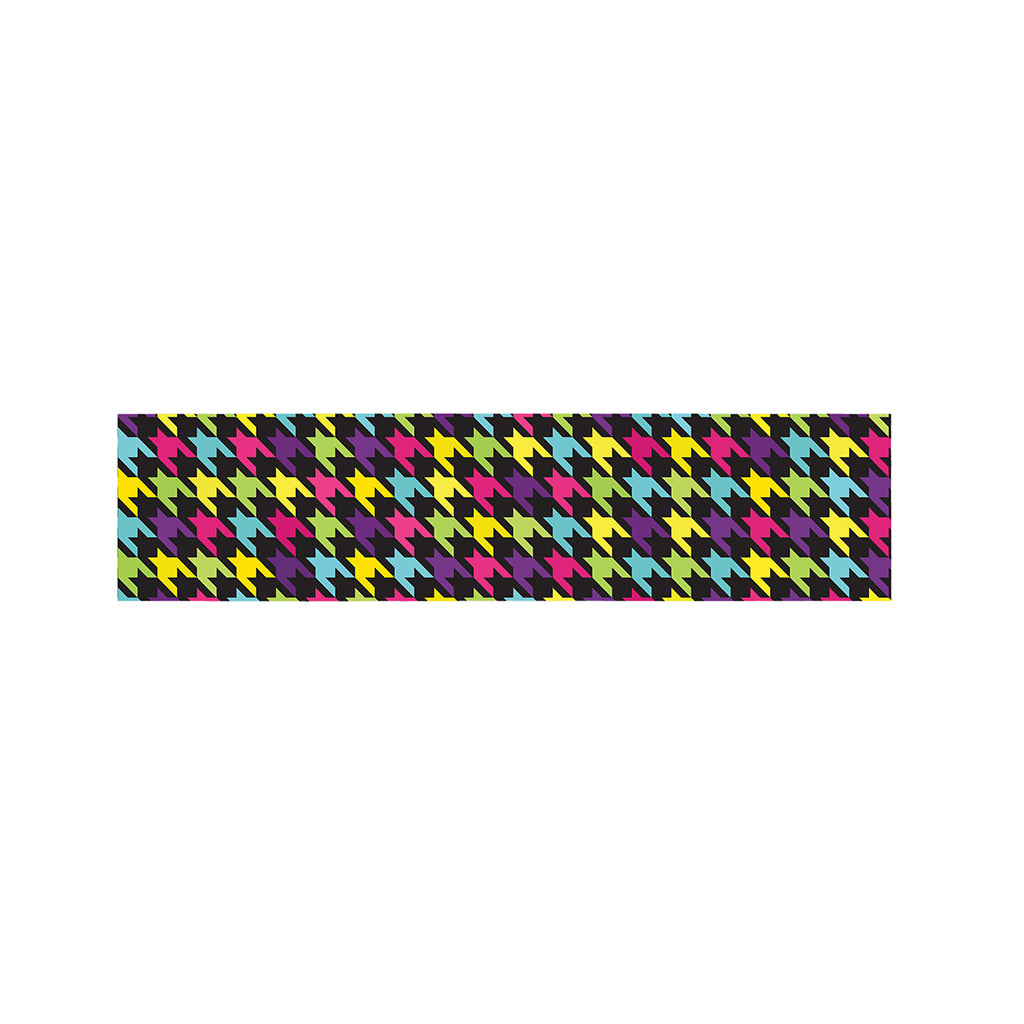 Colorful Houndstooth Pattern Print Bed Runner