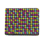 Colorful Houndstooth Pattern Print Bifold Wallet
