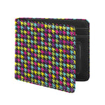 Colorful Houndstooth Pattern Print Bifold Wallet