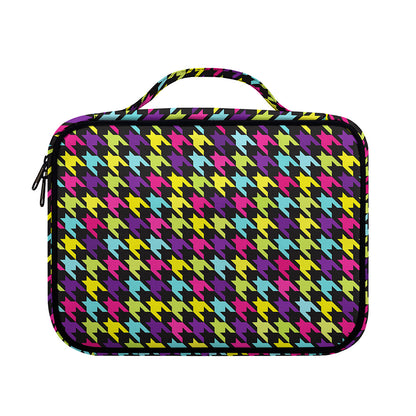 Colorful Houndstooth Pattern Print Briefcase Bible Bag