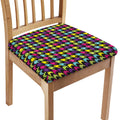 Colorful Houndstooth Pattern Print Chair Cushion Cover