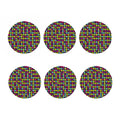 Colorful Houndstooth Pattern Print Coaster Set