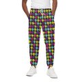 Colorful Houndstooth Pattern Print Cotton Sweatpants