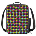 Colorful Houndstooth Pattern Print Crossbody Lunch Bag