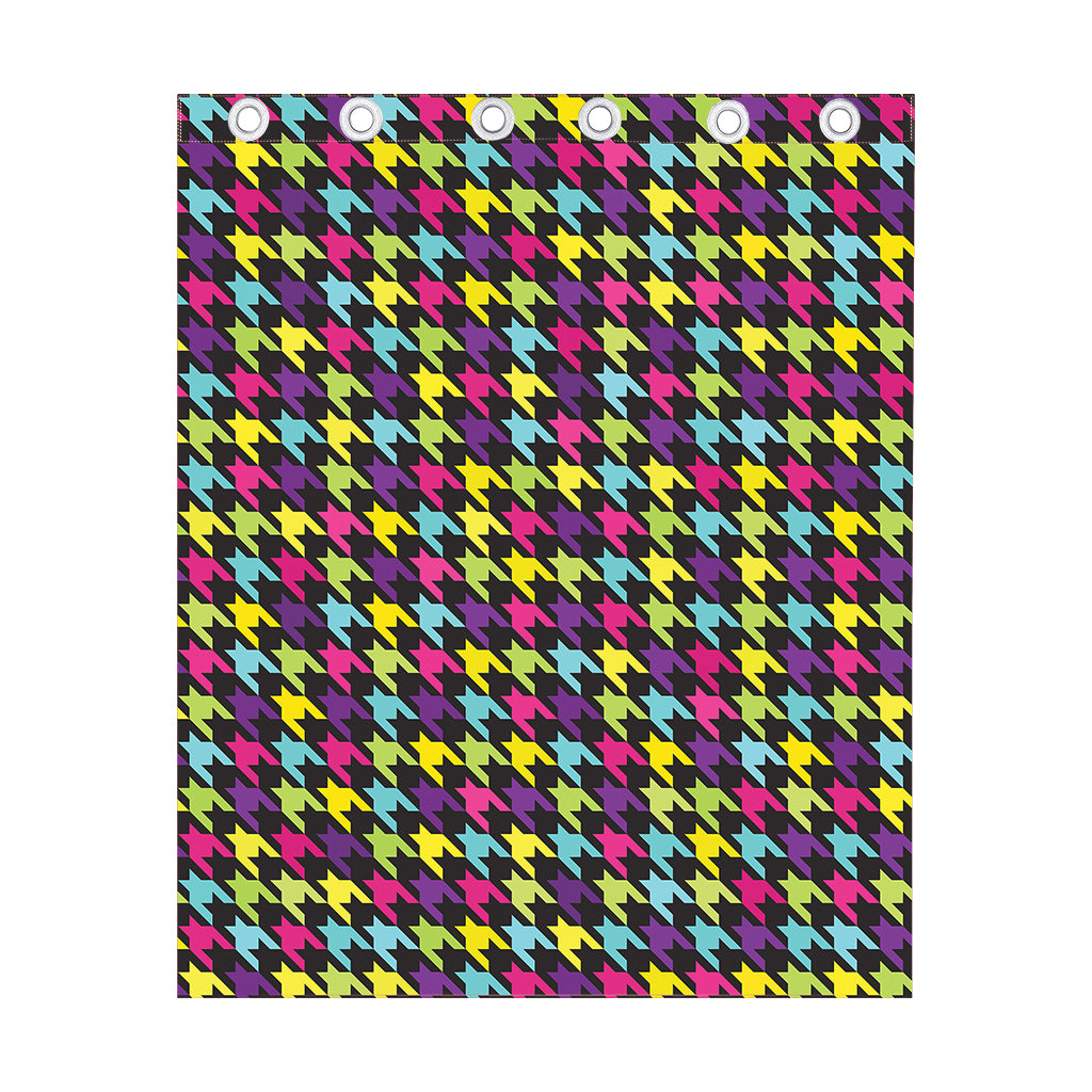 Colorful Houndstooth Pattern Print Curtain