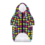 Colorful Houndstooth Pattern Print Dog Zip Up Hoodie