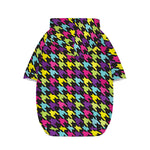 Colorful Houndstooth Pattern Print Dog Zip Up Hoodie