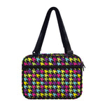 Colorful Houndstooth Pattern Print Double Strap Bible Bag