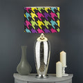 Colorful Houndstooth Pattern Print Drum Lamp Shade