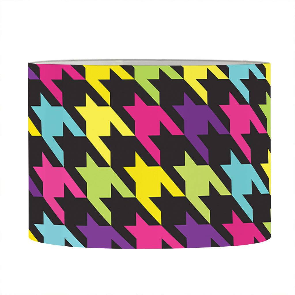Colorful Houndstooth Pattern Print Drum Lamp Shade