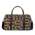 Colorful Houndstooth Pattern Print Duffel Bag