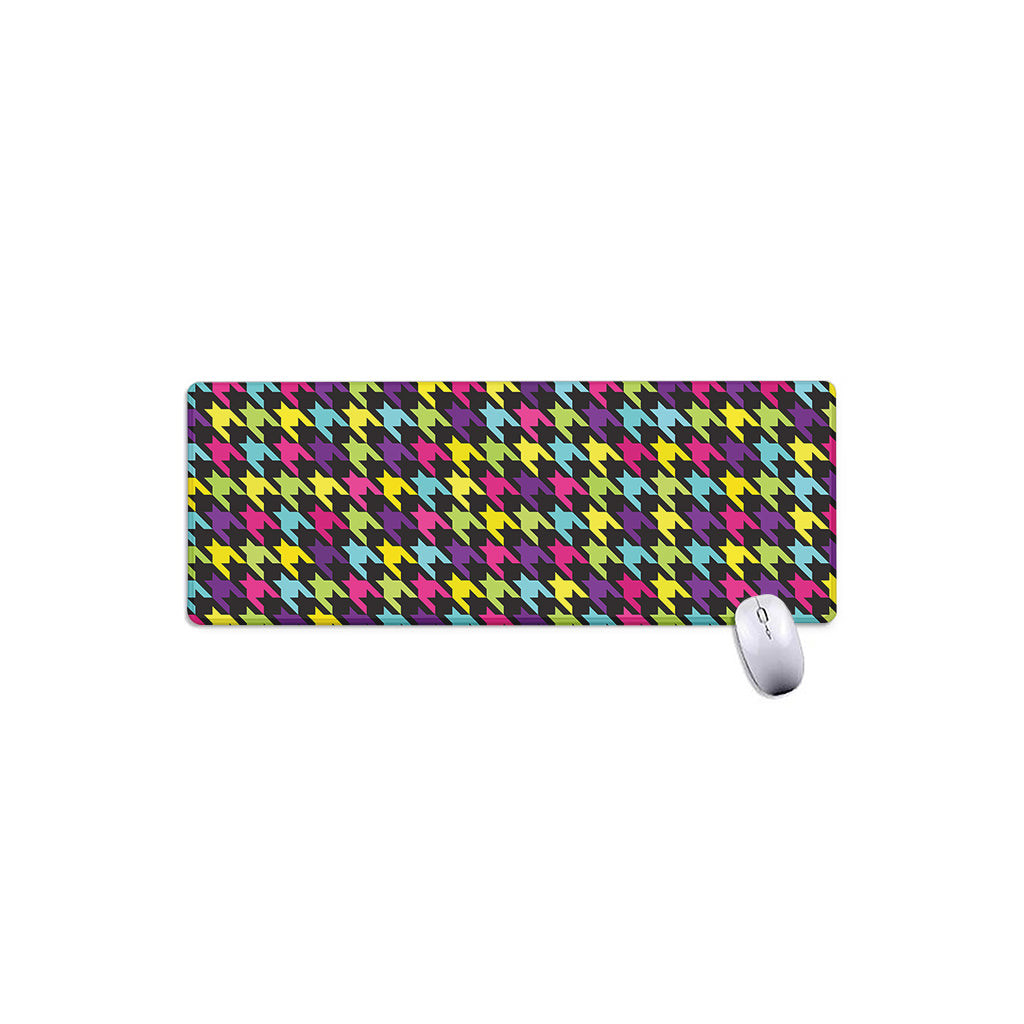 Colorful Houndstooth Pattern Print Extended Mouse Pad