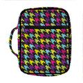 Colorful Houndstooth Pattern Print Front Pocket Bible Bag
