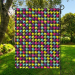 Colorful Houndstooth Pattern Print Garden Flag