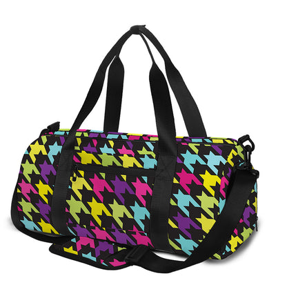 Colorful Houndstooth Pattern Print Gym Bag