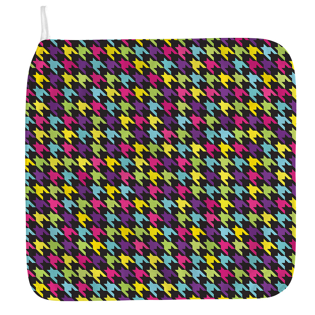 Colorful Houndstooth Pattern Print Hand Towel