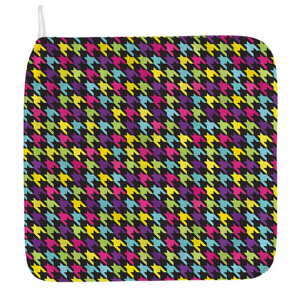 Colorful Houndstooth Pattern Print Hand Towel