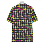 Colorful Houndstooth Pattern Print Hawaiian Shirt