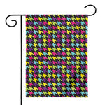 Colorful Houndstooth Pattern Print House Flag
