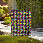 Colorful Houndstooth Pattern Print House Flag