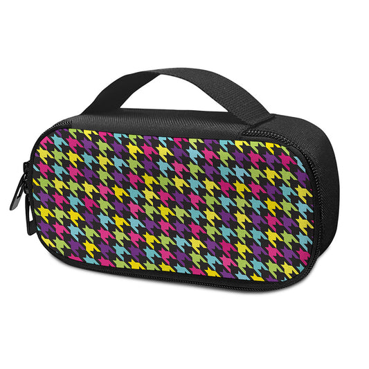 Colorful Houndstooth Pattern Print Insulin Cooler Travel Case